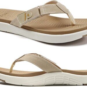 Women Flip Flops Rubber Sole Yoga Cushion Beach Thong Sandals Adjustable